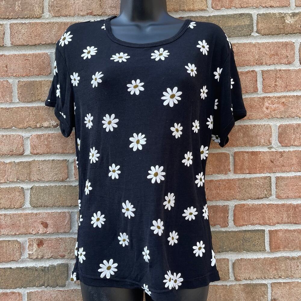 Vtg Y2K Daisy graphic baby tee blouse M Cottagecore Festival Grunge Trendy boho